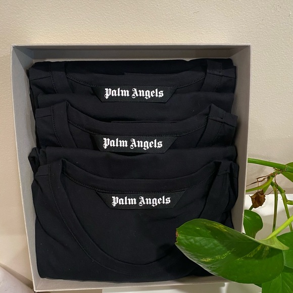 Palm Angels Pack of 3 Black Tees Brand New - Picture 1 of 2